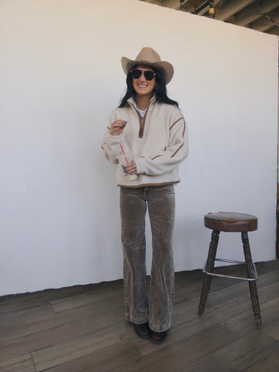 Rustic Ridge Half Zip - Oatmilk