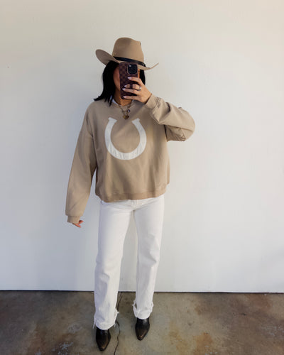 Horseshoe Sweatshirt - Taupe