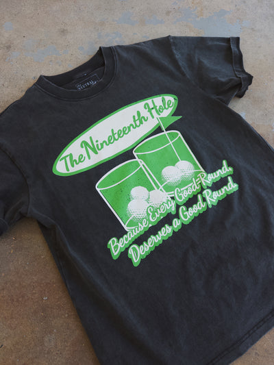 The Nineteeth Hole Cotton Tee - Vintage Black