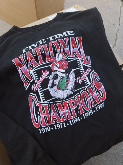 Nebraska National Champs Sweatshirt - Washed Black