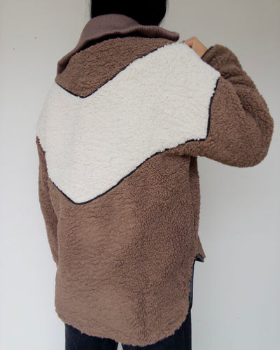 Colorblock Sherpa Jacket - Black Multi