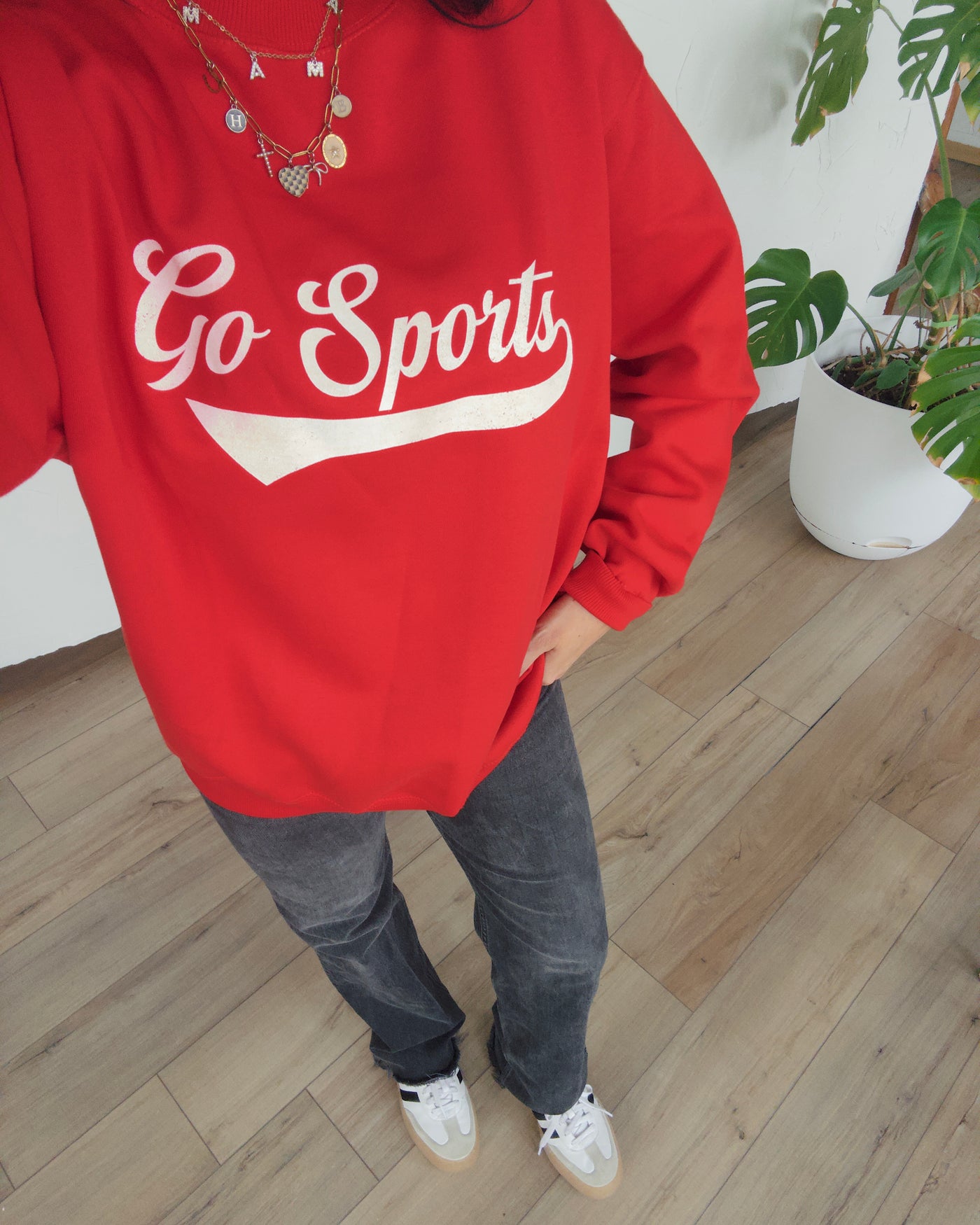 Go Sports Oversized Sweatshirt - Red