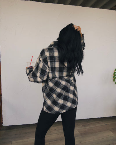 Flannel Fields Half Zip - Black Multi