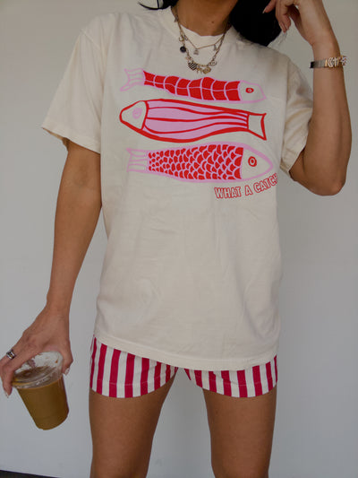 What A Catch Cotton Tee - Ivory
