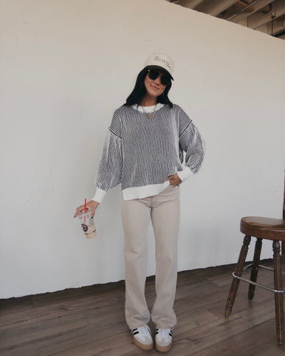 Linden Striped Sweater - Black