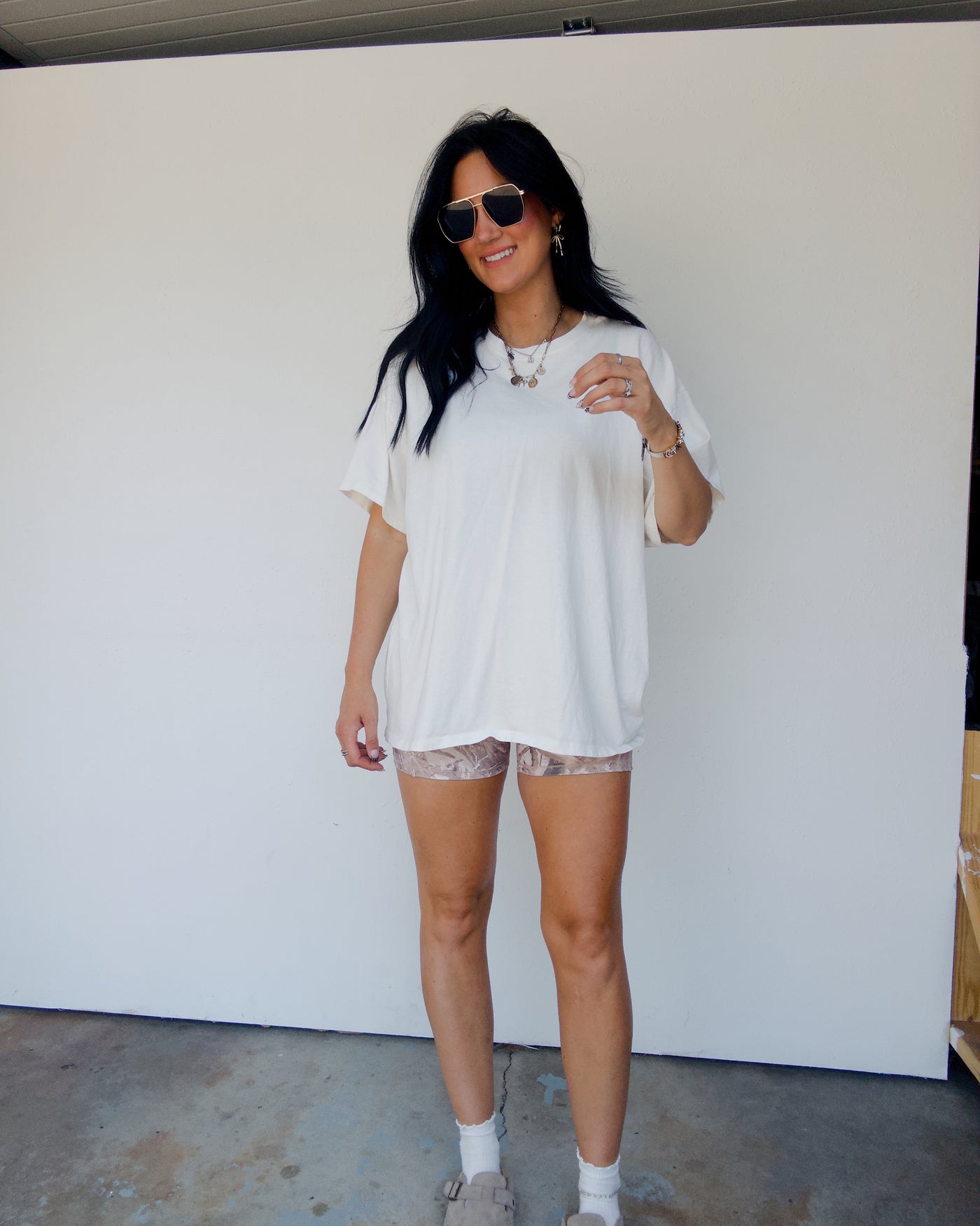 Mineral Washed Oversized Tee - Off White