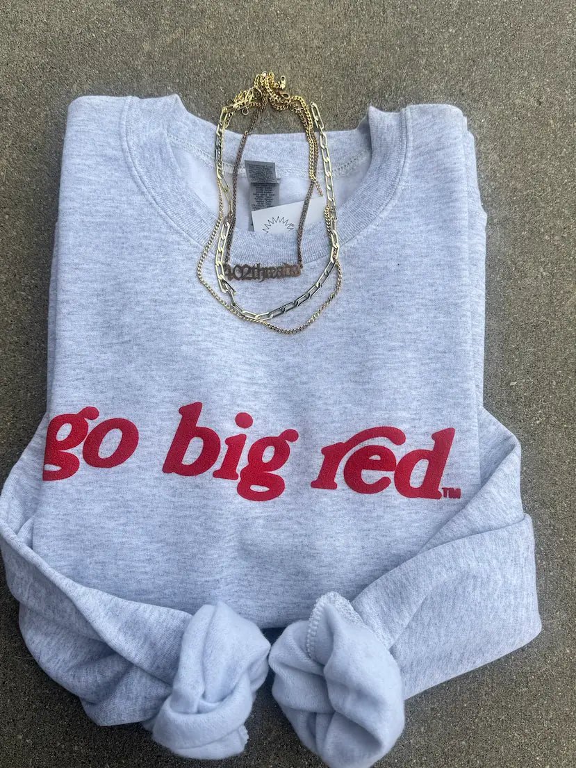 Go Big Red Puff Sweatshirt - Ash