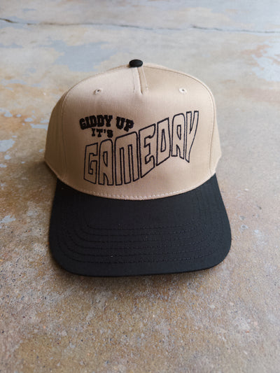 Giddy Up, It's Gameday Hat - Khaki/Black