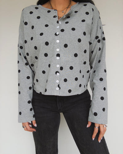 Cody Polka Dot Cardigan - Grey/Black