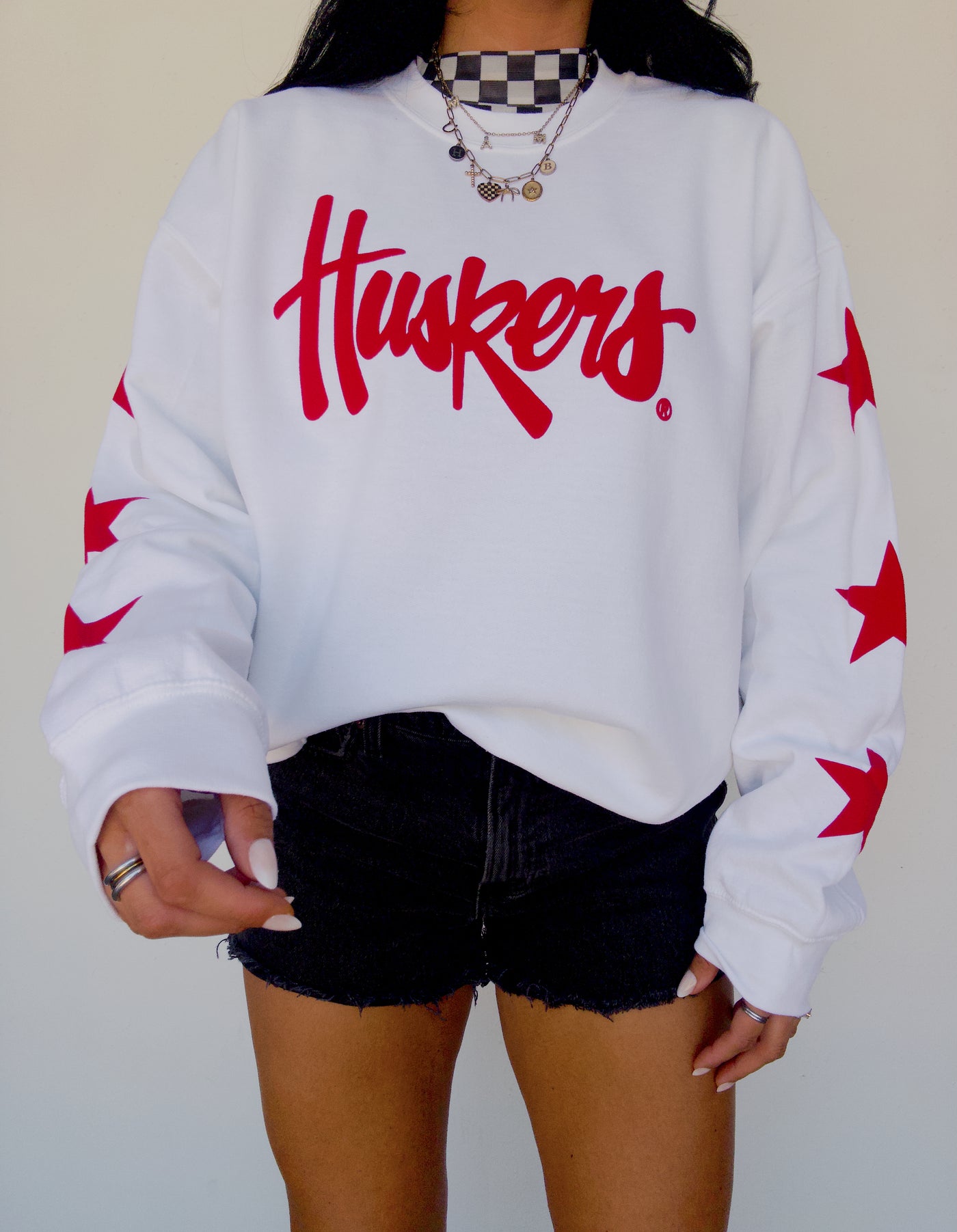 Huskers Star Sweatshirt - White
