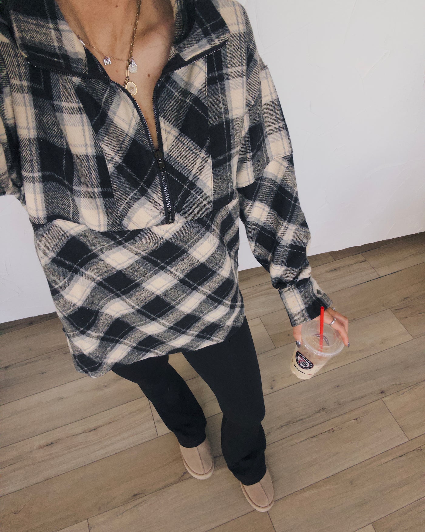 Flannel Fields Half Zip - Black Multi