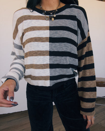 Golden Hour Stripe Sweater - Black Multi