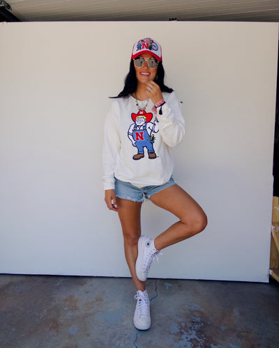 Herbie Chenille Sweatshirt - White