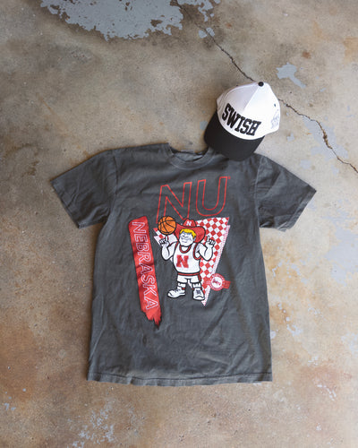 Nebraska Courtside Cotton Tee - Pepper