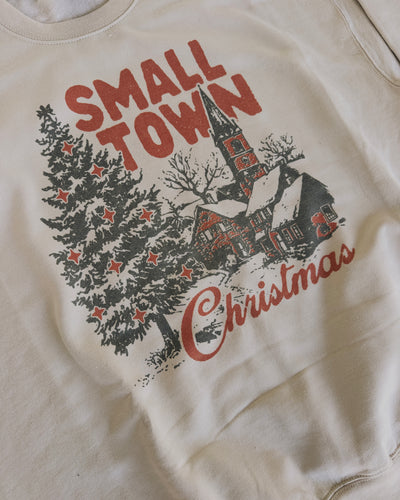 Small Town Christmas Sweatshirt - Sand