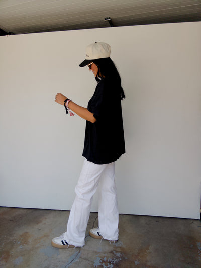 Mineral Washed Oversized Tee - Black