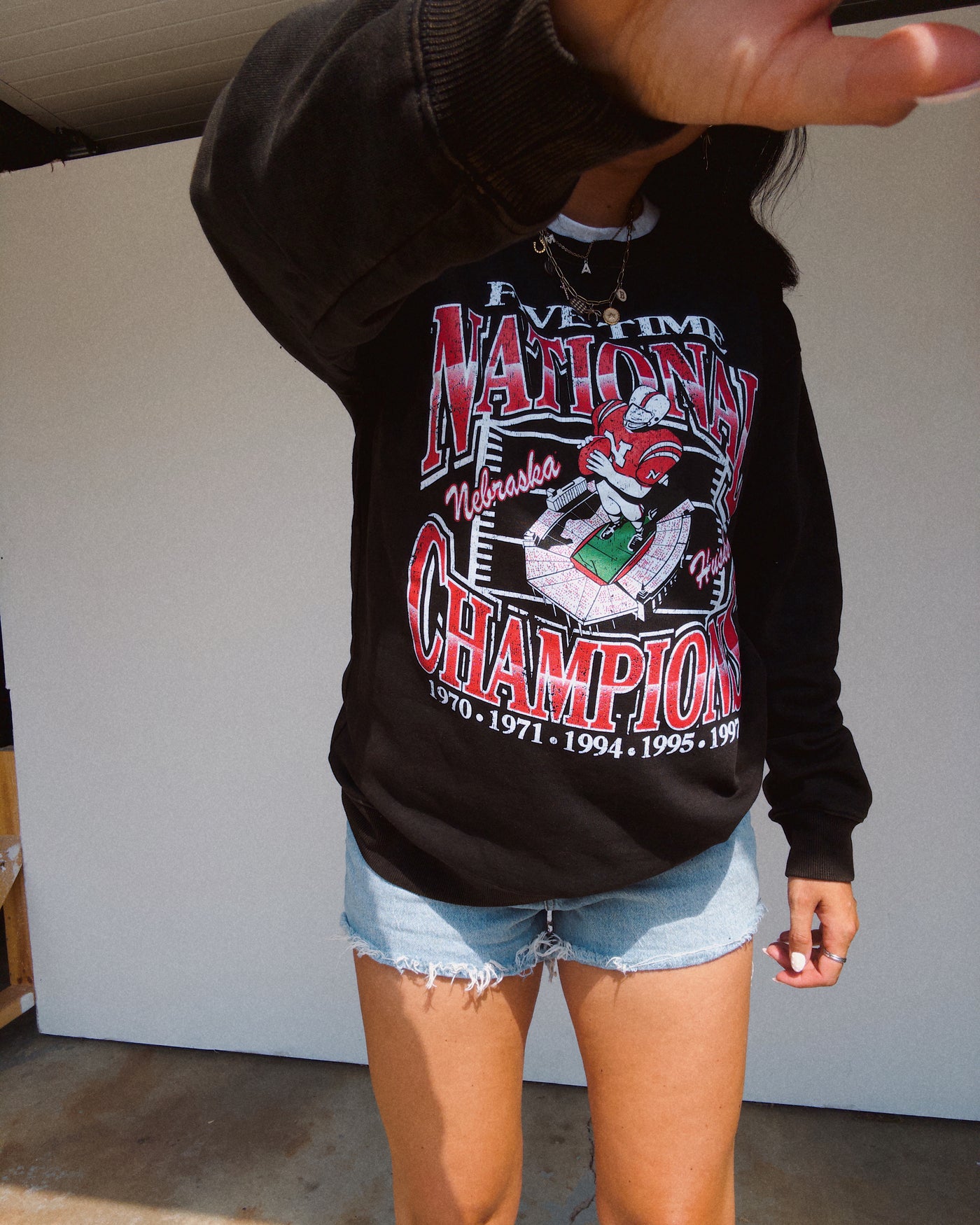 Nebraska National Champs Sweatshirt - Washed Black