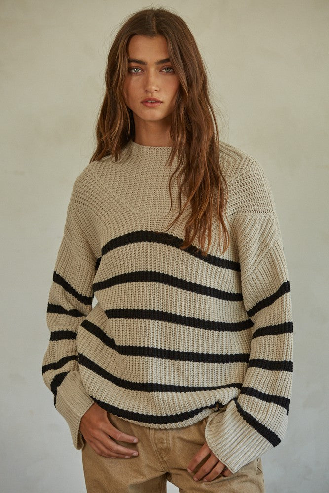 Floyd Stripe Sweater - Taupe Black