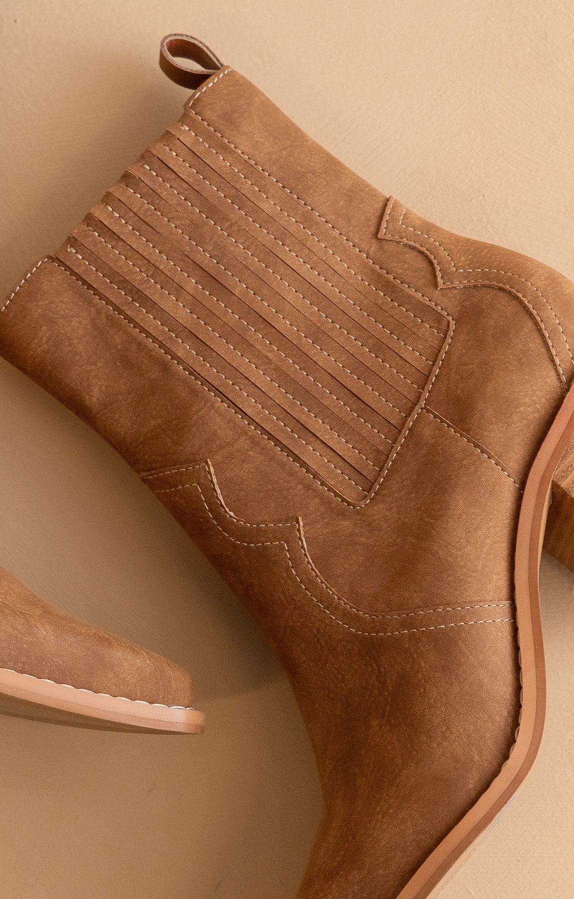 Addison Western Bootie - Camel