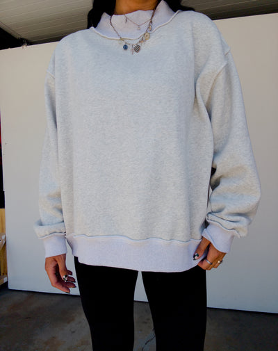 PREORDER Huskers Reversible Mock Neck Sweatshirt - Grey