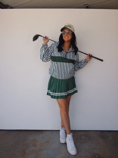 The Mulligan Pullover - White/Green