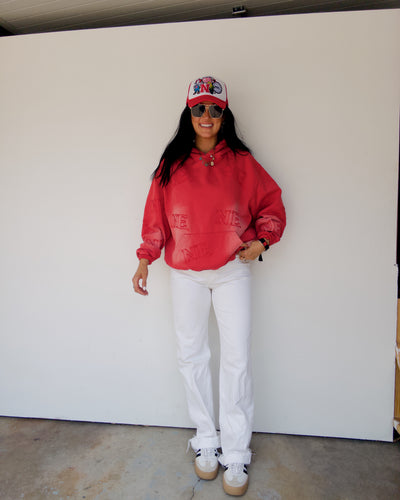 Faded NE Hoodie - Red
