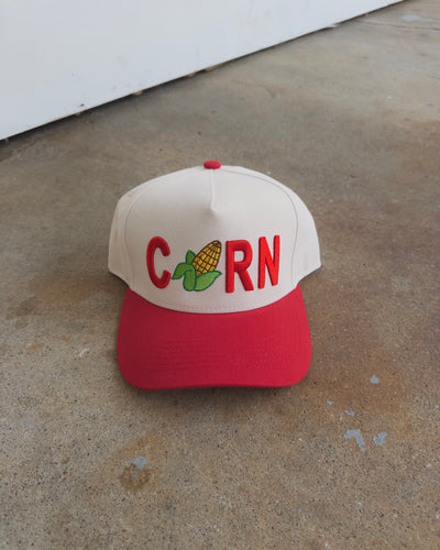 Corn Hat - Cream/Red
