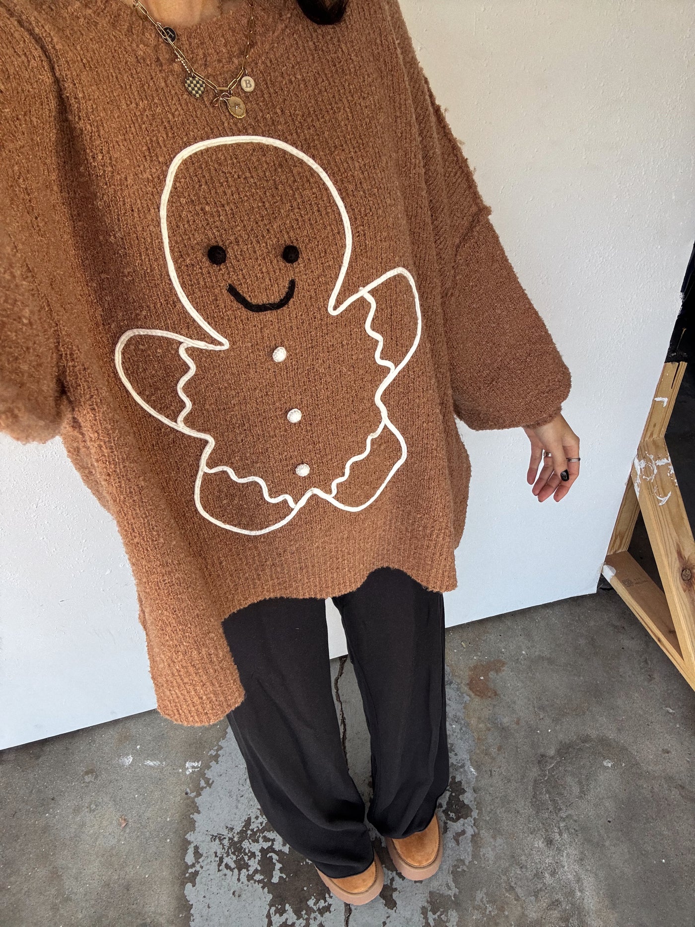 Gingerbread Oversized Sweater - Brown