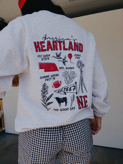 America's Heartland Doodle Sweatshirt - Ash