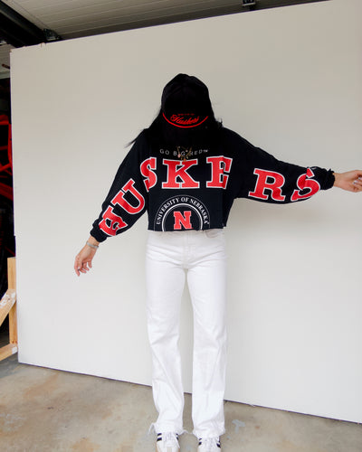 Nebraska Phipps Cropped Crew - Black