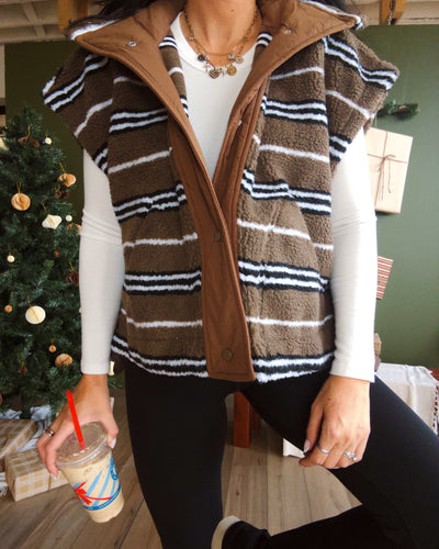 Harvest Haze Vest - Mocha/Black