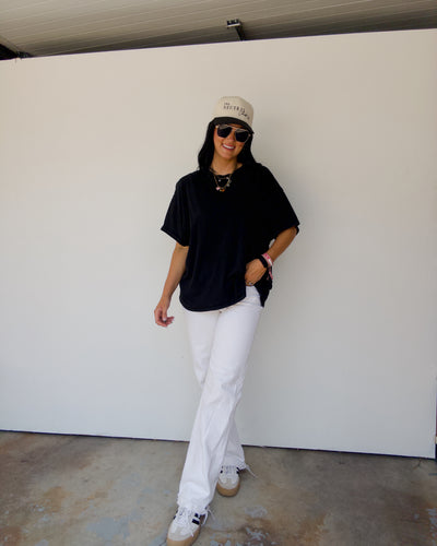 Mineral Washed Oversized Tee - Black