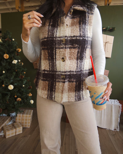 Maplewood Boucle Vest - Mocha