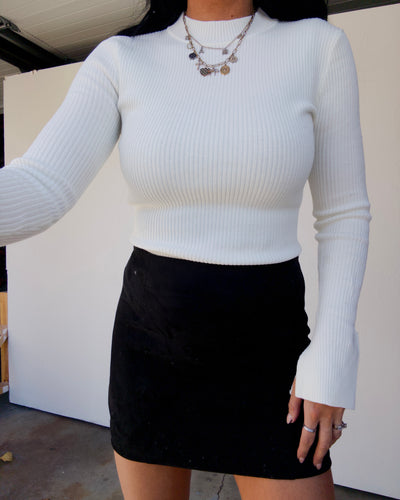 Clean Slate Mock Neck Long Sleeve - White