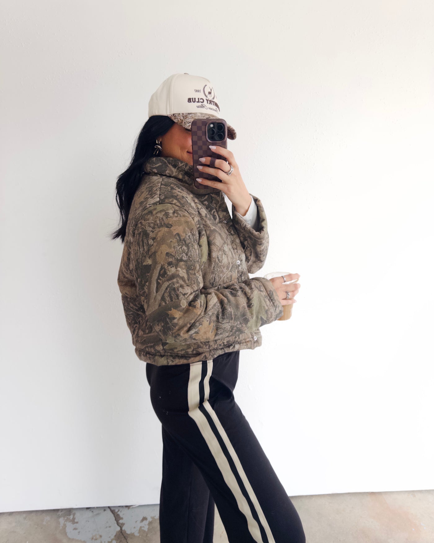 Woodland Puff Cropped Jacket - Dark Camo