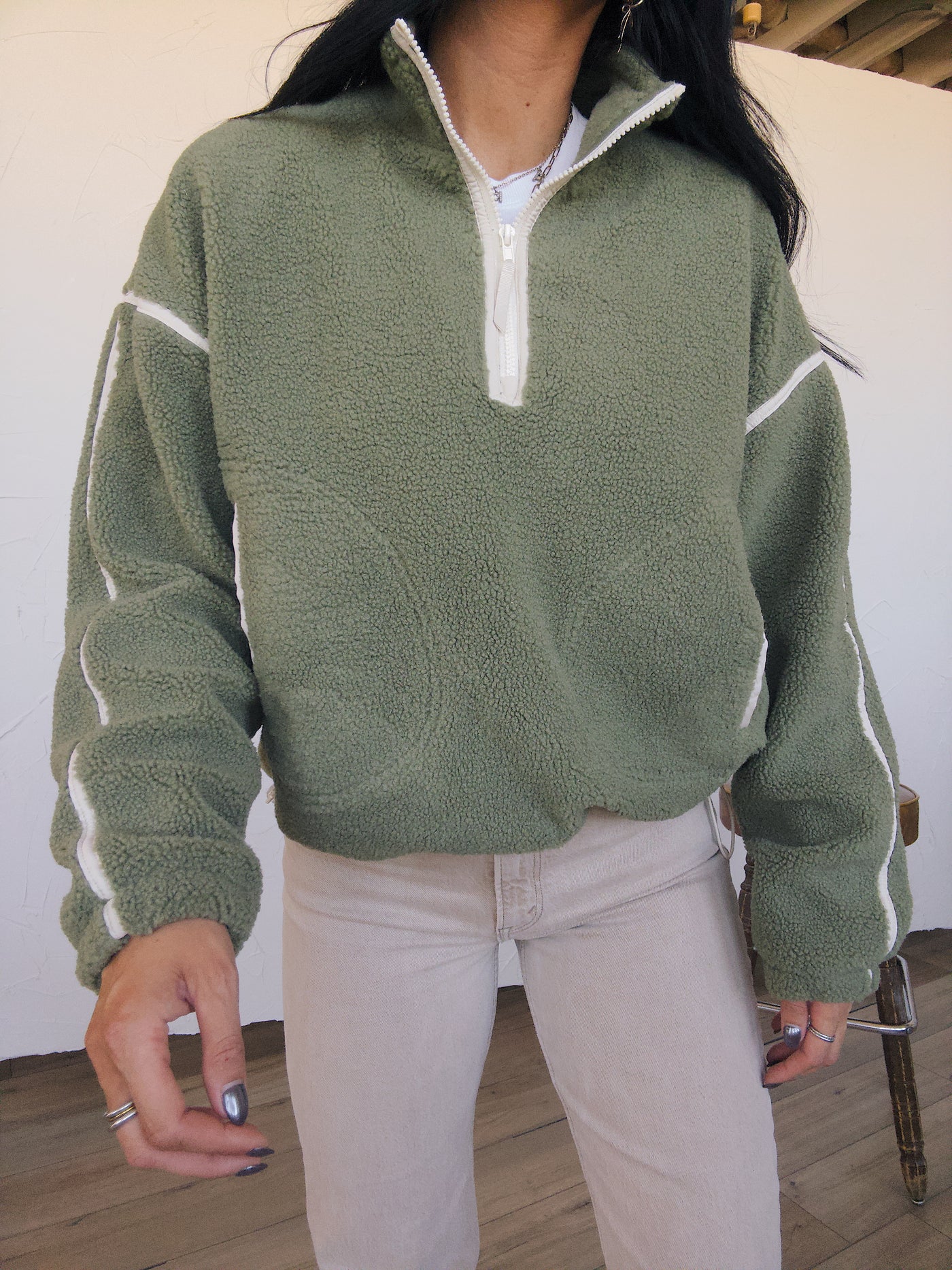 Rustic Ridge Half Zip - Sage