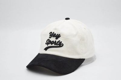 Yay Sports Corduroy Hat - Cream/Black