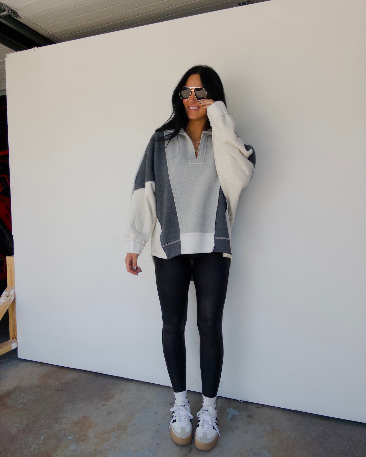 Lallie Oversized Sweatshirt - Gray Multi