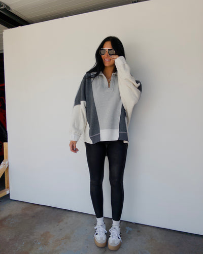 Lallie Oversized Sweatshirt - Gray Multi