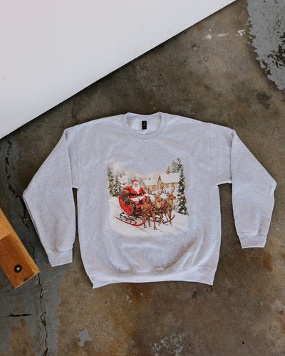Vintage Santa Sweatshirt - Ash