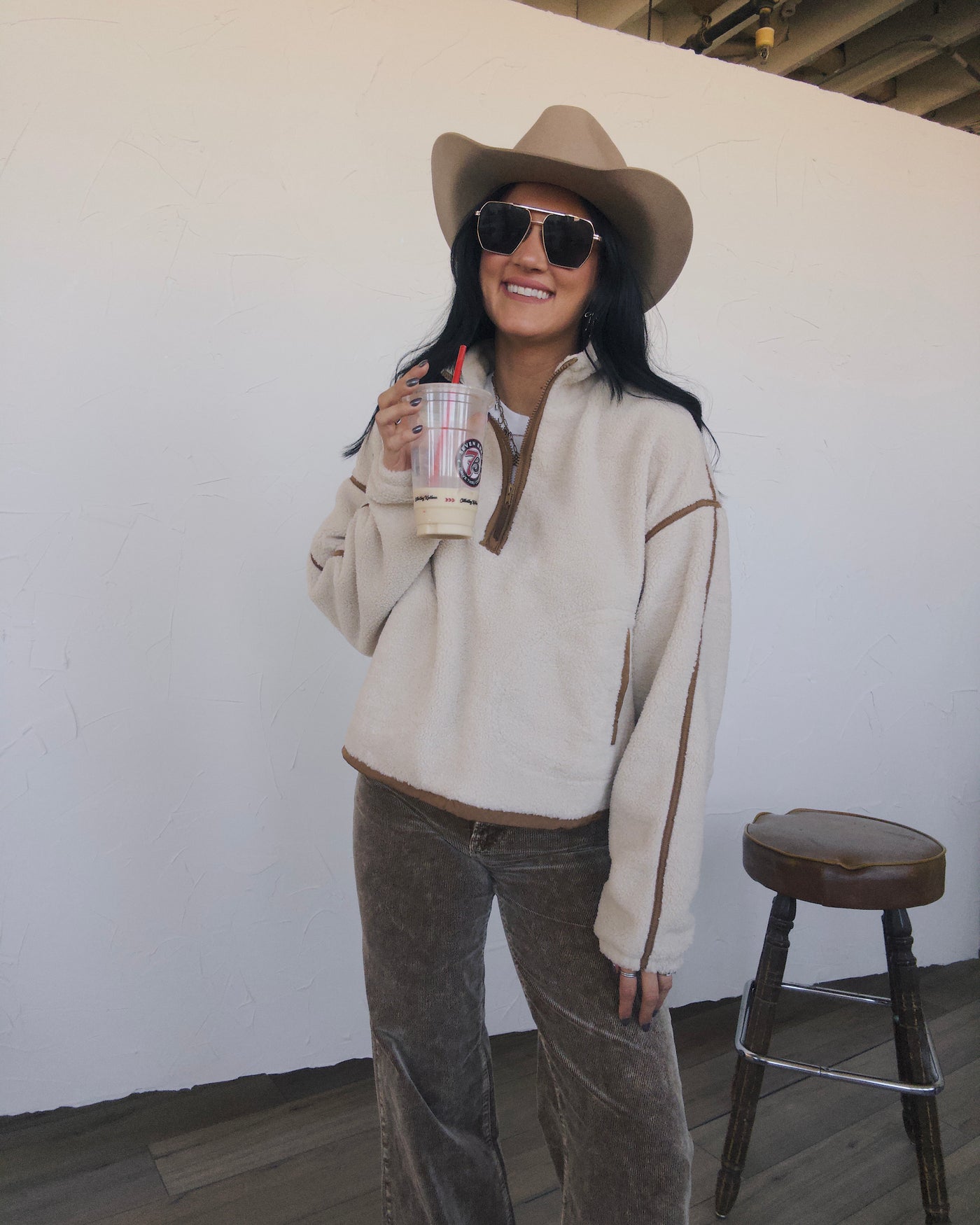 Rustic Ridge Half Zip - Oatmilk