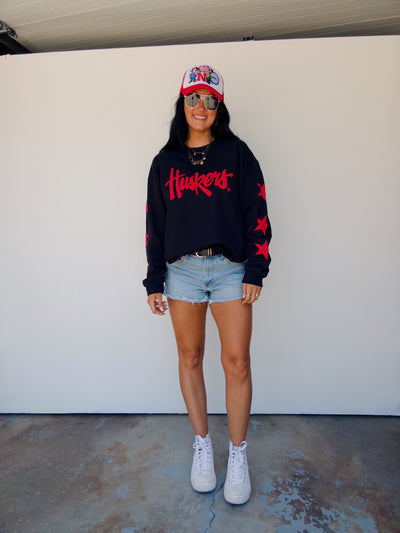Huskers Star Sweatshirt - Black