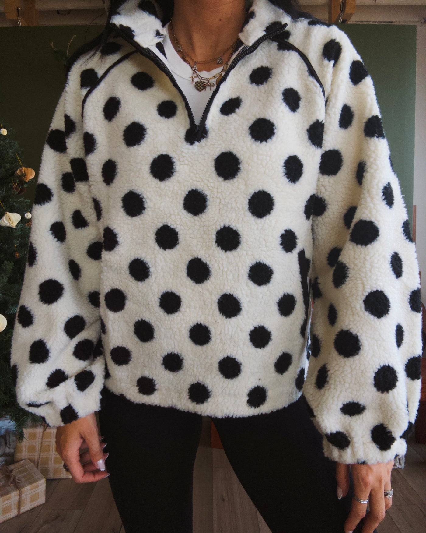 Dotted Pullover - Ivory/Black