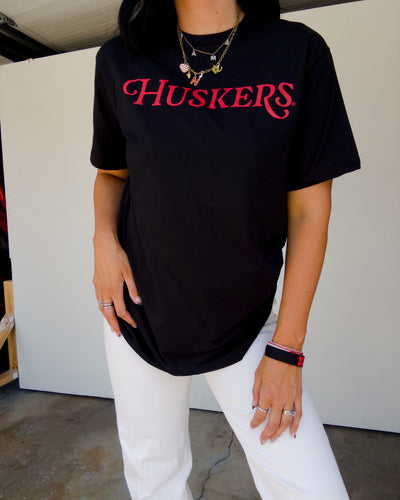 Huskers Cotton Tee - Black