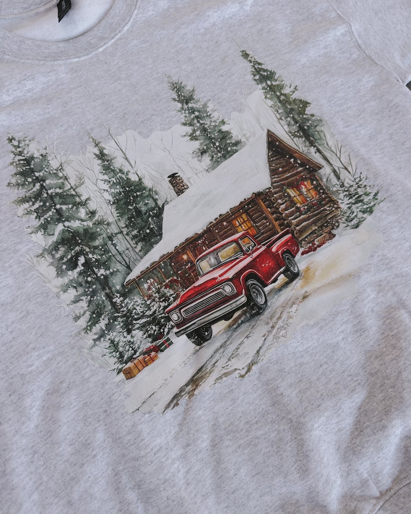 Vintage Winter Pickup Sweatshirt - Ash