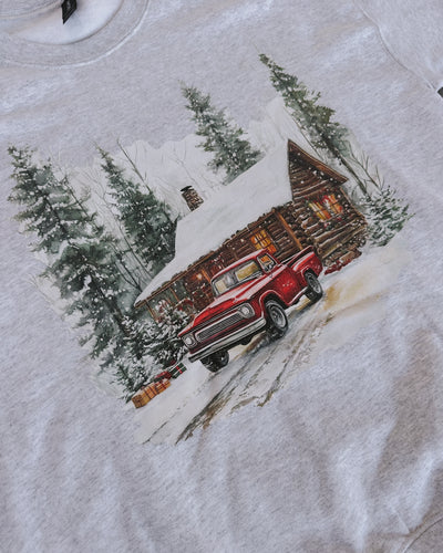 Vintage Winter Pickup Sweatshirt - Ash