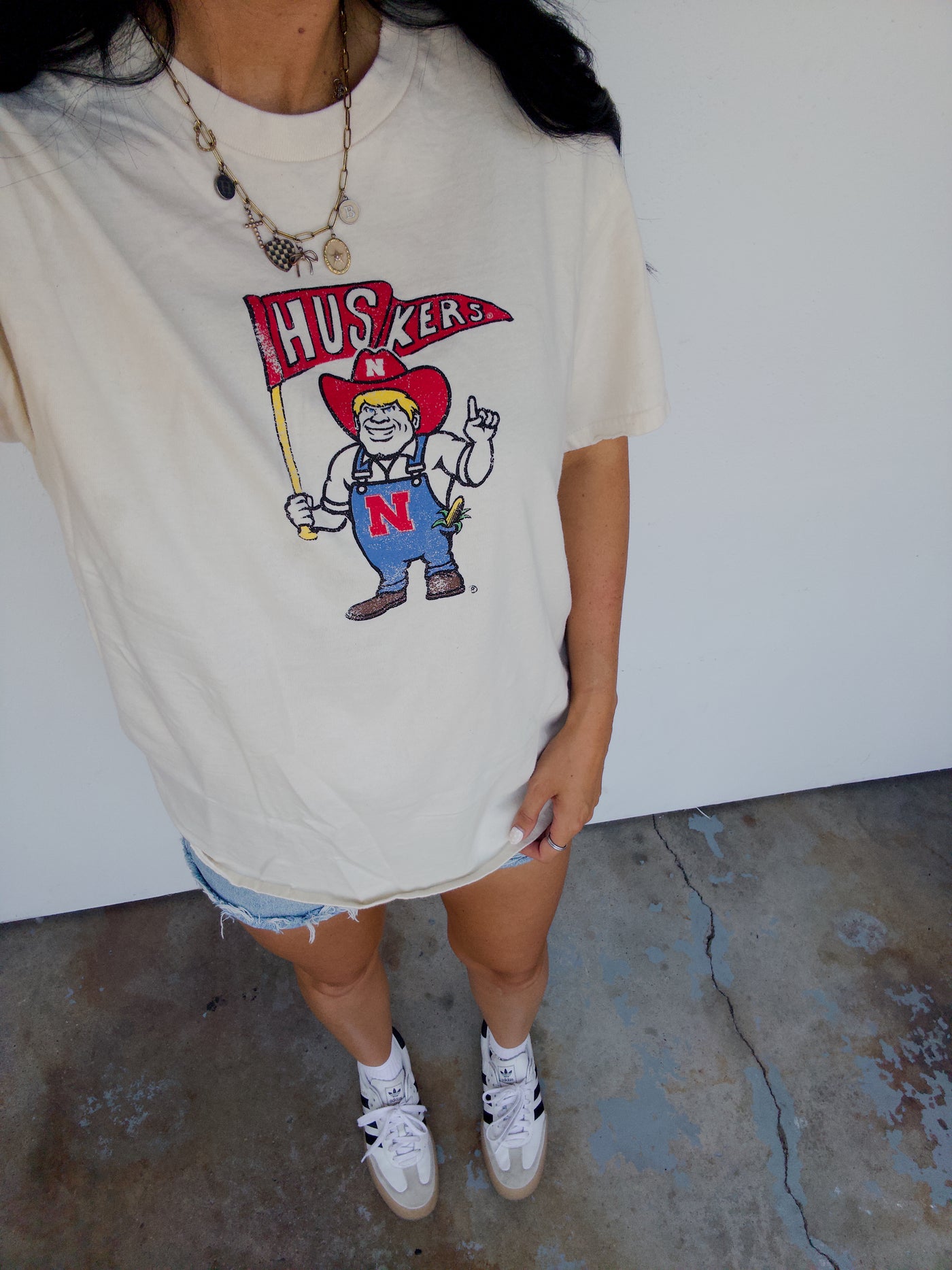 Herbie Flag Distressed Cotton Tee - Ivory