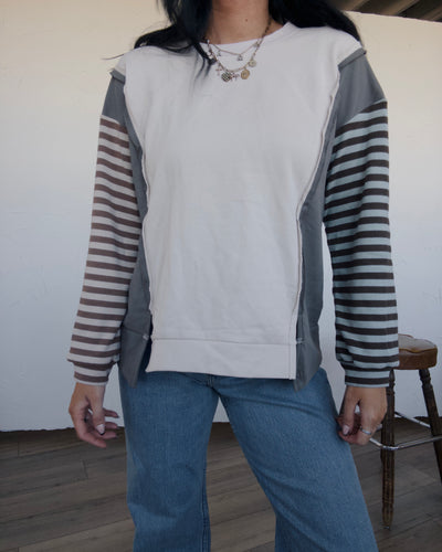 Modern Mix Top - Ecru/Multi