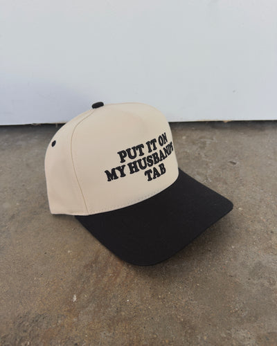 Put It On My Husband’s Tab Hat - Black/Cream