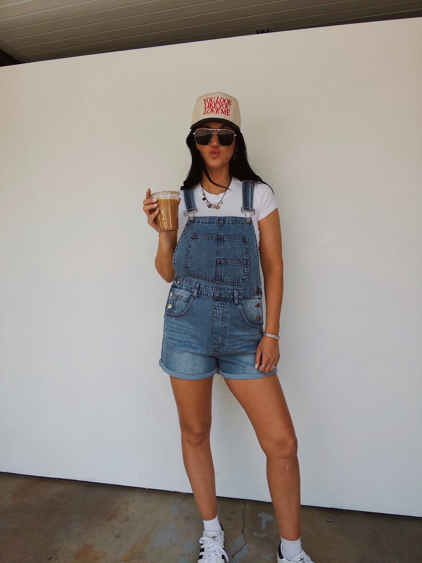 Westside Denim Short Overalls - Medium Wash